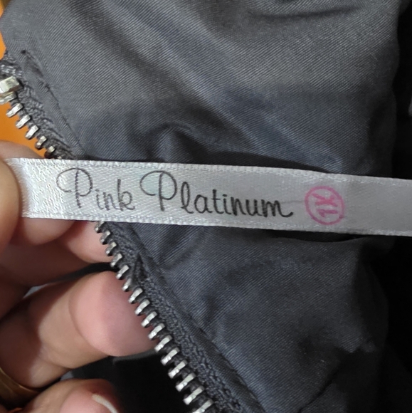 Pink Platinum Charcoal Puffer Jacket - Picture 2 of 3